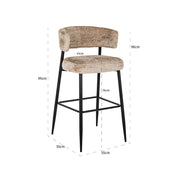 Counter stool Rochelle sheep nature (set of 2) (Sheep 01 nature)