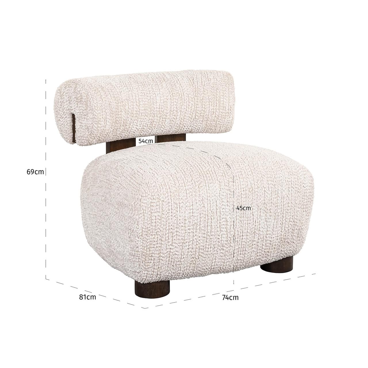 Sillón Arabella color crema (Be Lovely 11 Cream)