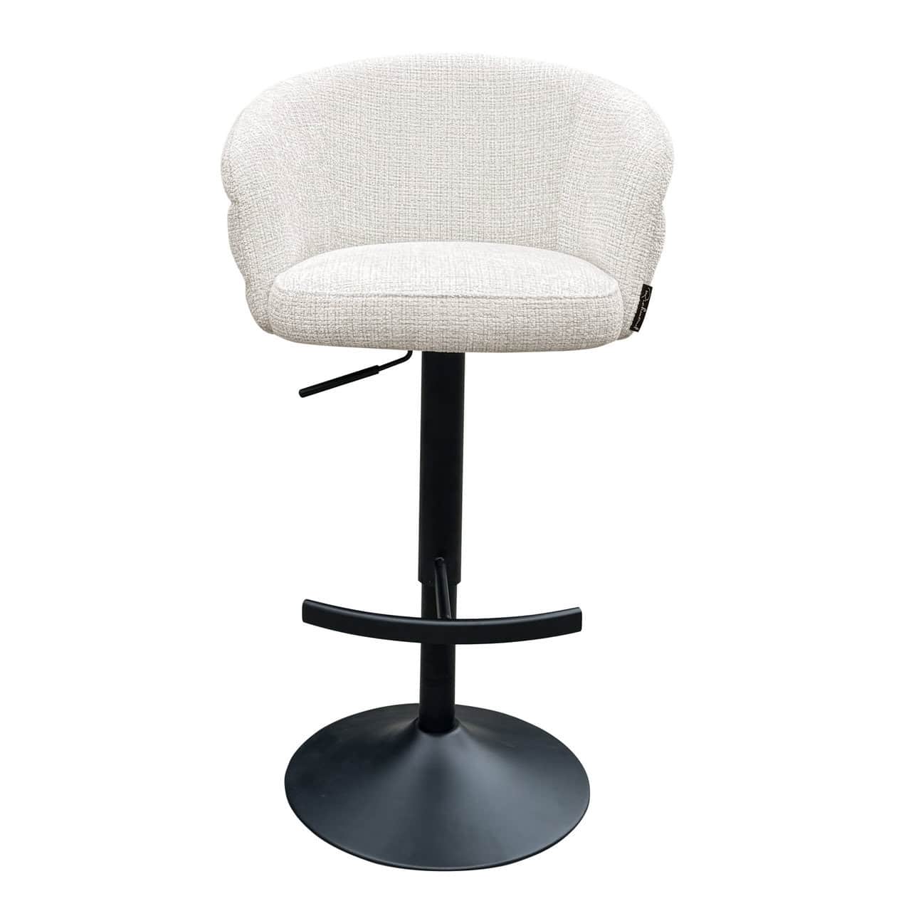 Taburete de bar/mostrador Nikki giratorio de chenilla beige ignífugo (Niagara 902 beige Chenilla)