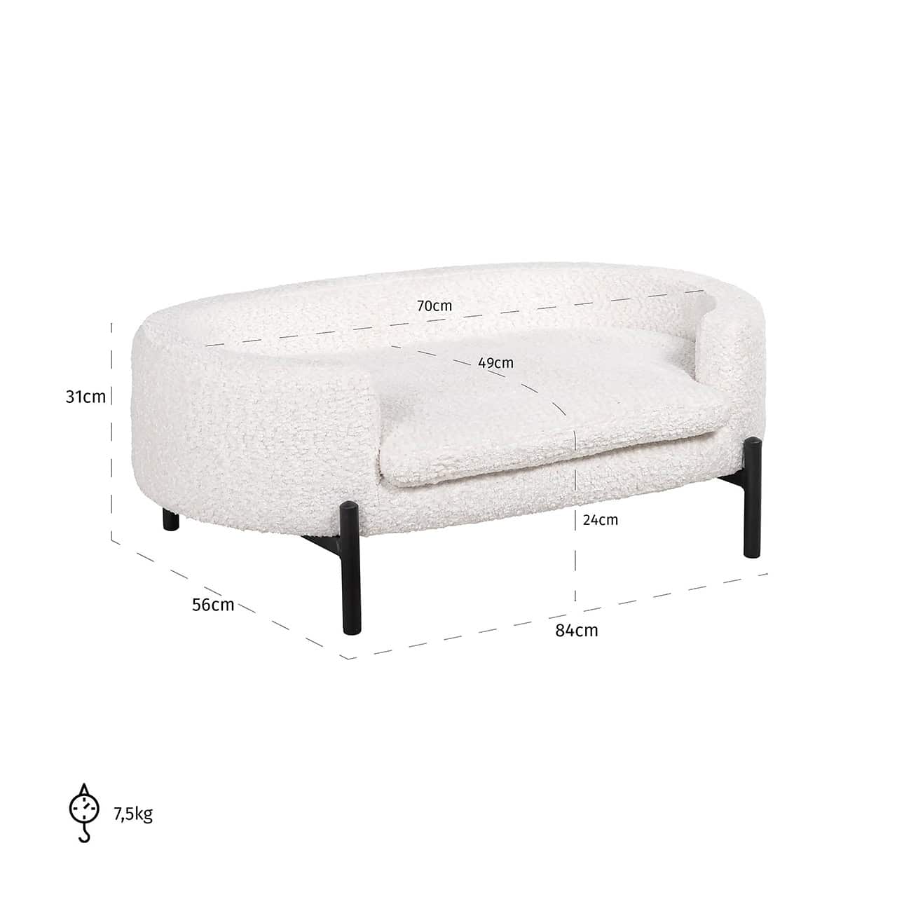 Pet bed Dolly white sheep (Sheep 02 white)