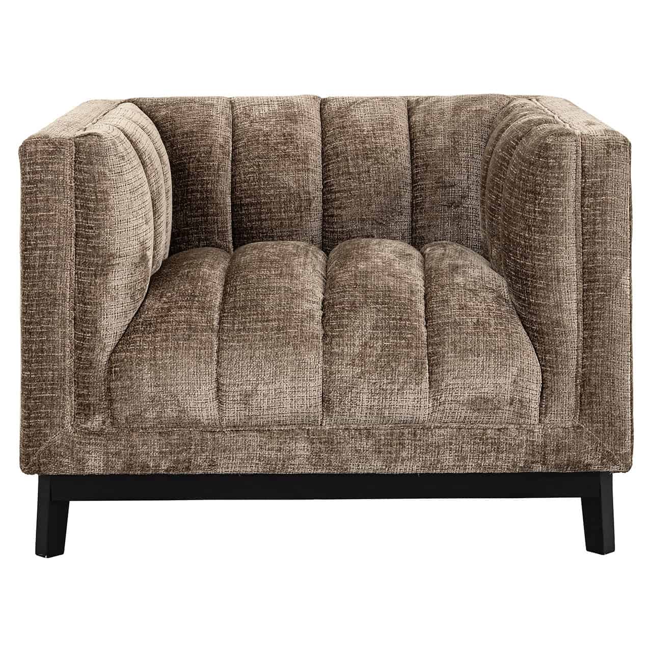 Sillón Beaudy de chenilla de piedra ignífuga (Niagara 104 Stone Chenille)