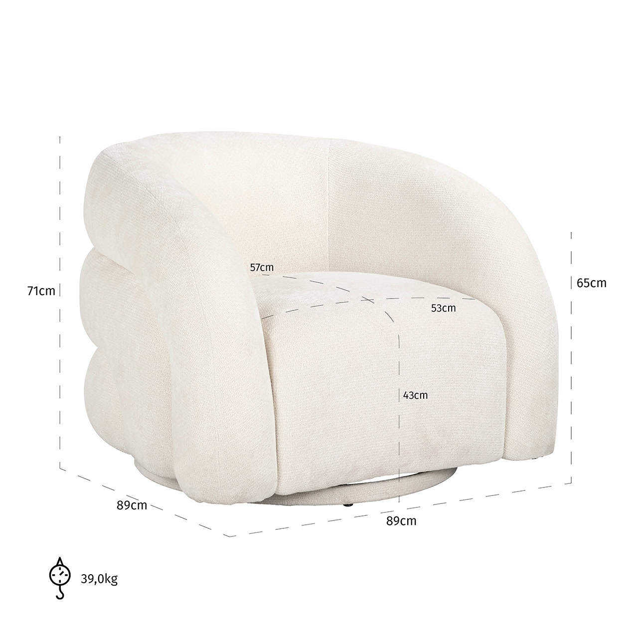 Sillón giratorio Arcus unicornio blanco (Unicorn 02 blanco)