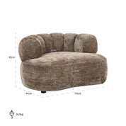 Lounge love chair Penelope stone fire retardant (Niagara 104 Stone Chenille)