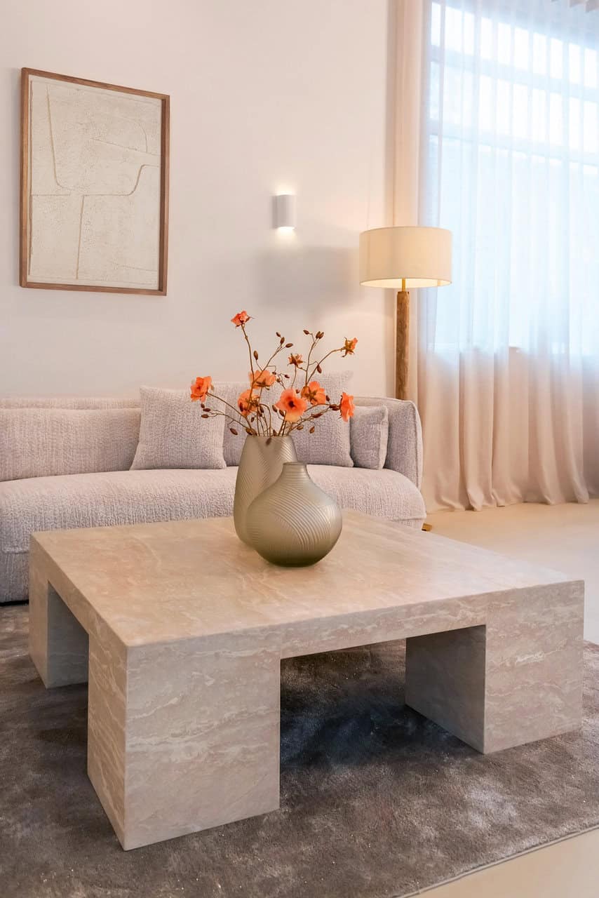 Mesa de centro Biltmore de travertino italiano (beige)