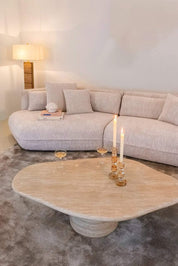 Mesa de centro Fictus 130 imitación travertino (beige)