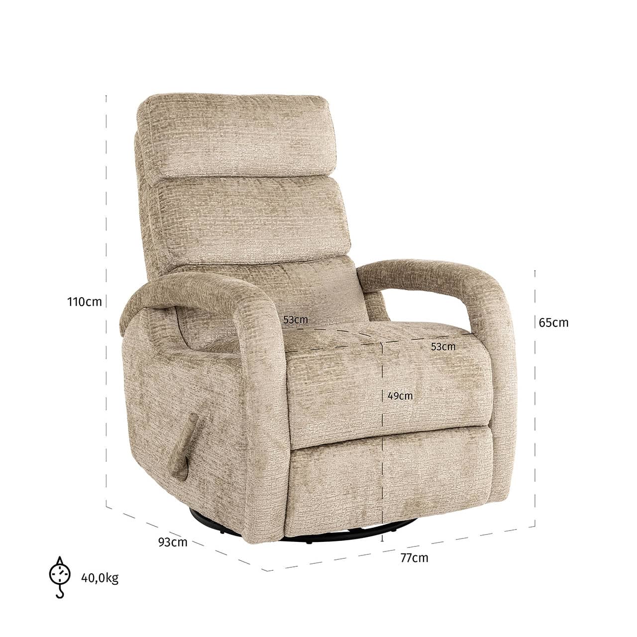 Swivel relax chair Denvi desert fusion (Fusion 109 desert)