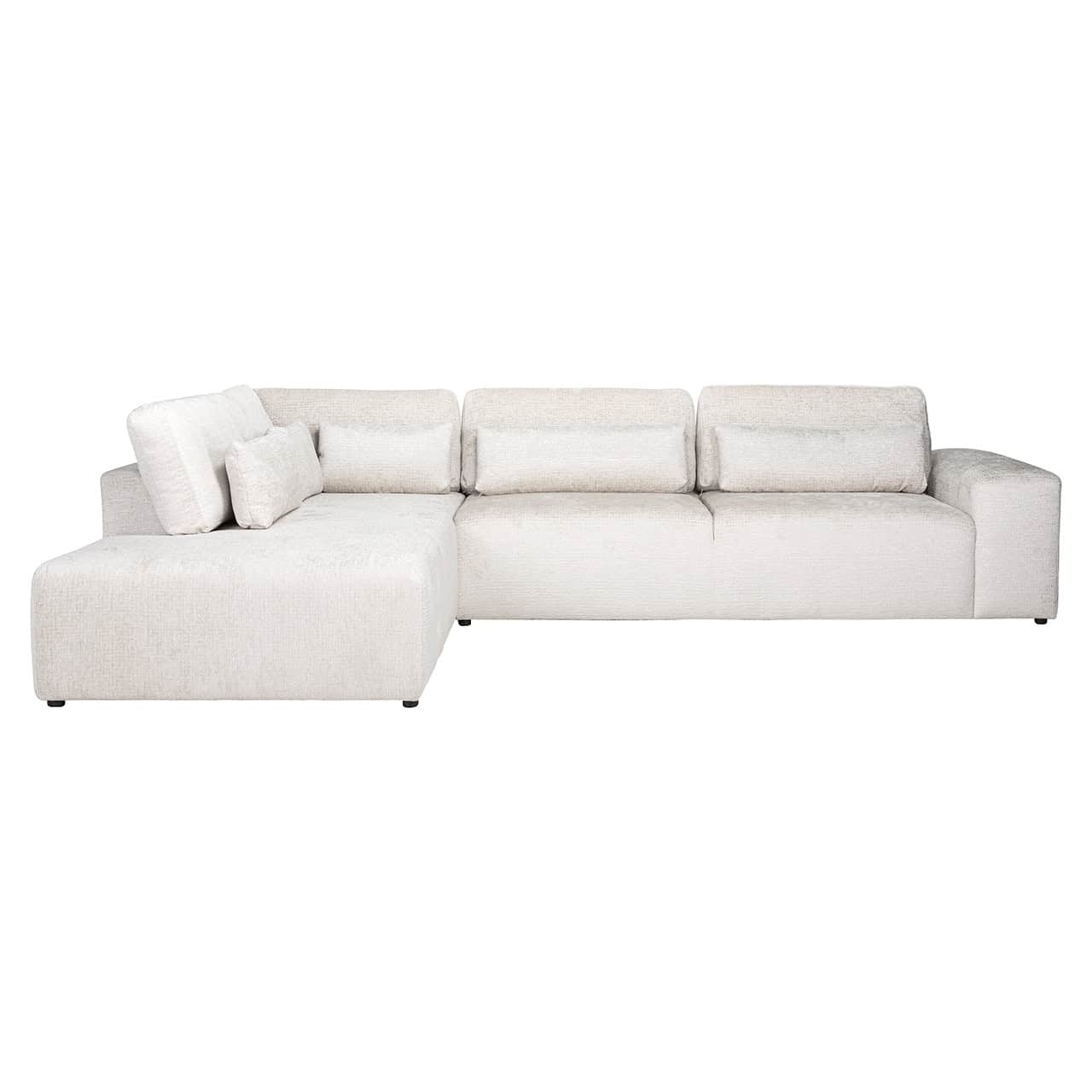 Sofa Lund 3-seater + ottoman left cream fusion (Fusion cream 02)