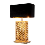 Table Lamp Idyllwild vintage brass fin incl shade