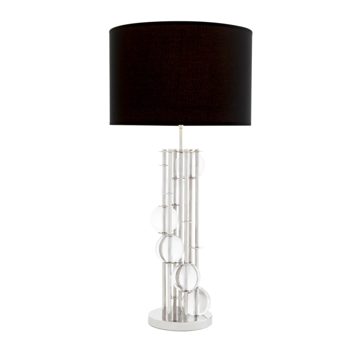 Table Lamp Lorenzo nickel finish incl black shade