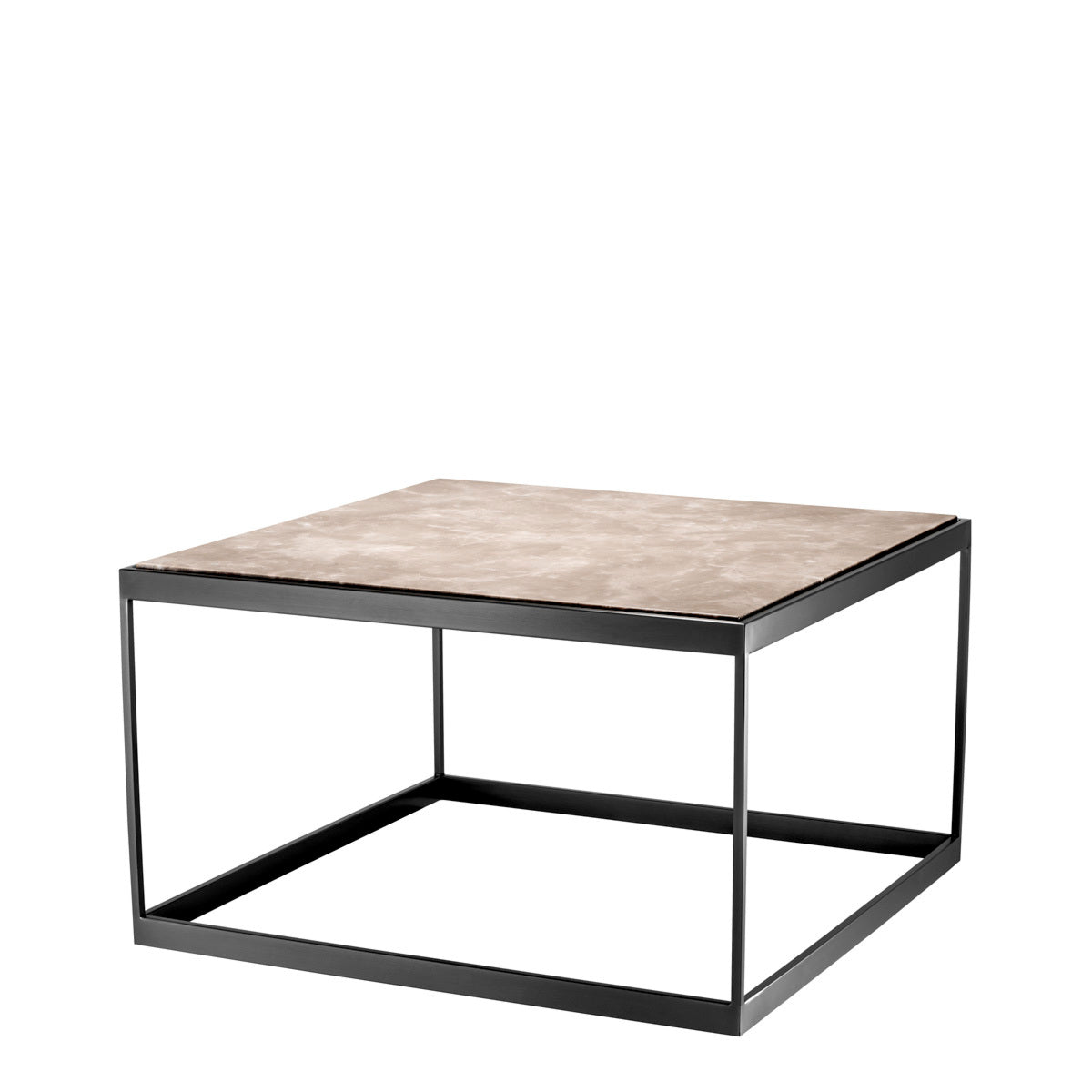 Side Table La Quinta bronze finish beige marble