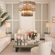 Chandelier Ruby L nickel finish smoke glass