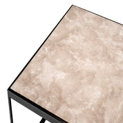 Side Table La Quinta bronze finish beige marble
