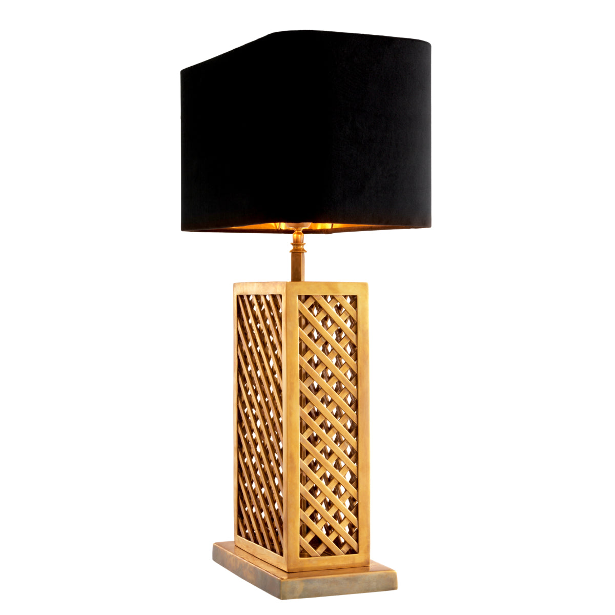 Table Lamp Idyllwild vintage brass fin incl shade