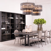 Chandelier Ruby L nickel finish smoke glass