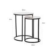 Mesa auxiliar Lexington juego de 2 (blanco)