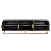 TV cabinet Blackbone brass 4-doors 200 (Black rustic)