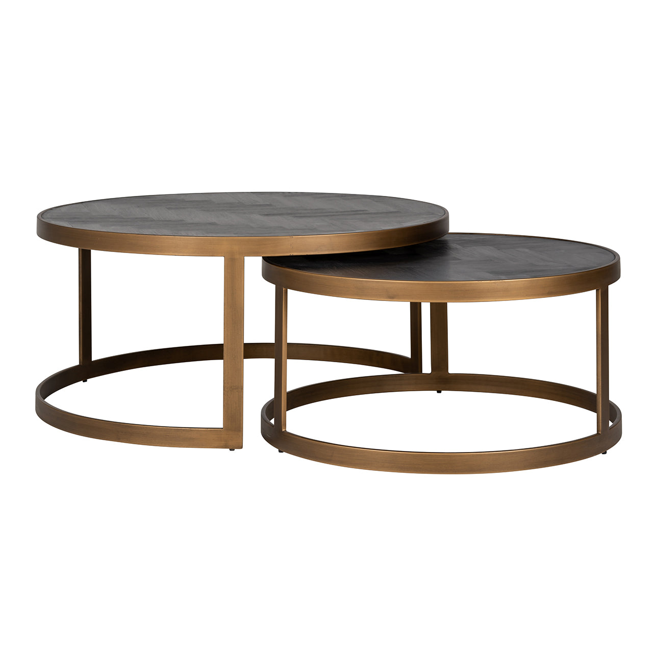 Mesa de centro Blackbone latón juego de 2 (negro rústico)