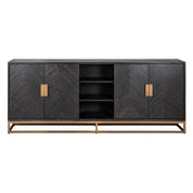 Sideboard Blackbone brass 4-doors  (Black rustic)