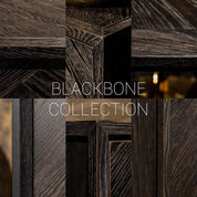 Dining table Blackbone brass oval 230 (Black rustic)
