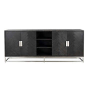 Sideboard Blackbone silver 4-doors (Black rustic)
