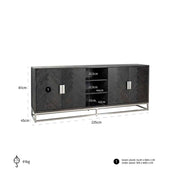Sideboard Blackbone silver 4-doors (Black rustic)