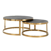 Mesa de centro Blackbone gold juego de 2 (negro rústico)