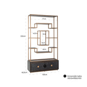 Display cabinet Hunter 2-drawers (Black rustic)