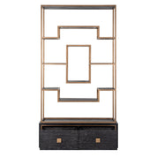 Display cabinet Hunter 2-drawers (Black rustic)