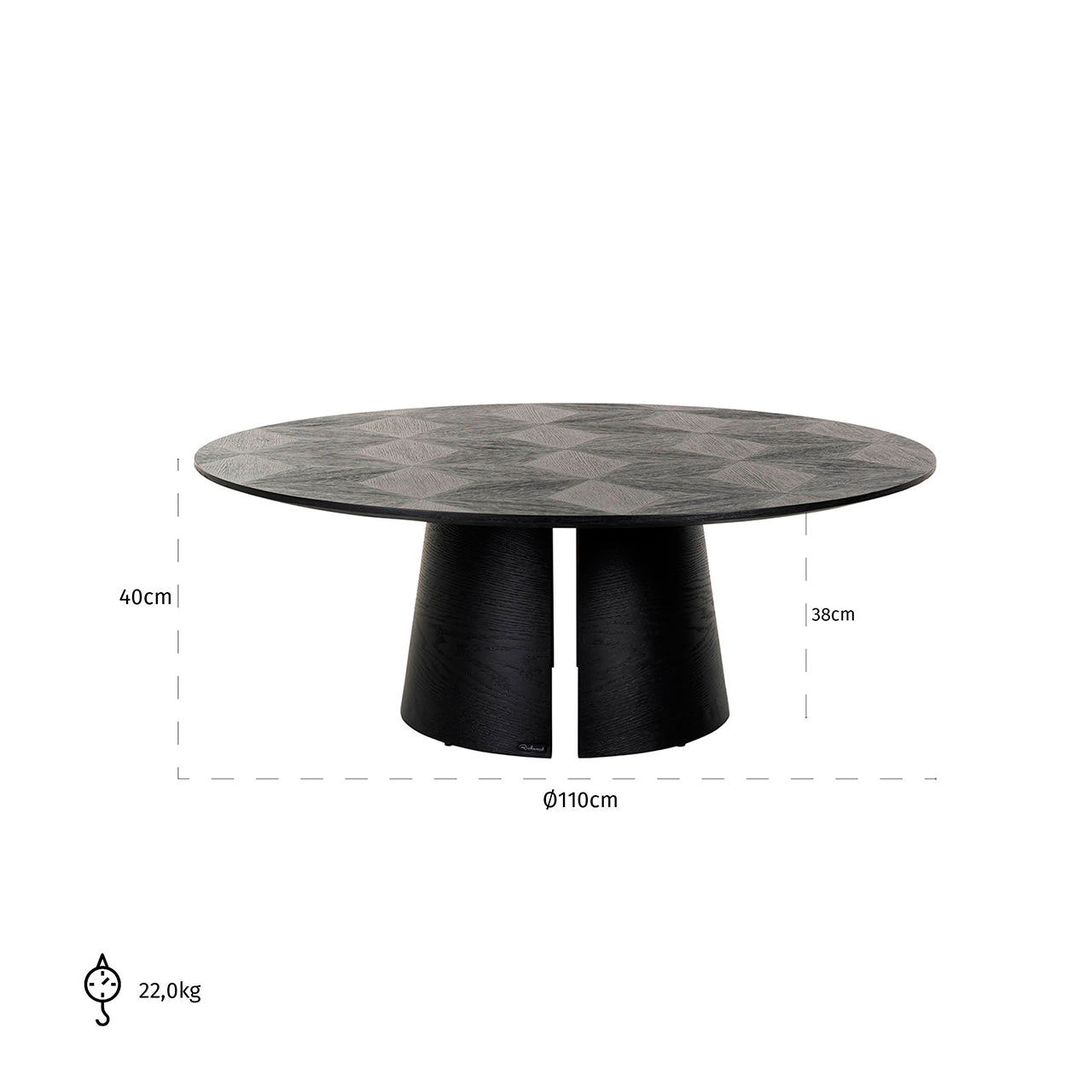 Mesa de centro Blax 110Ø (Negro)