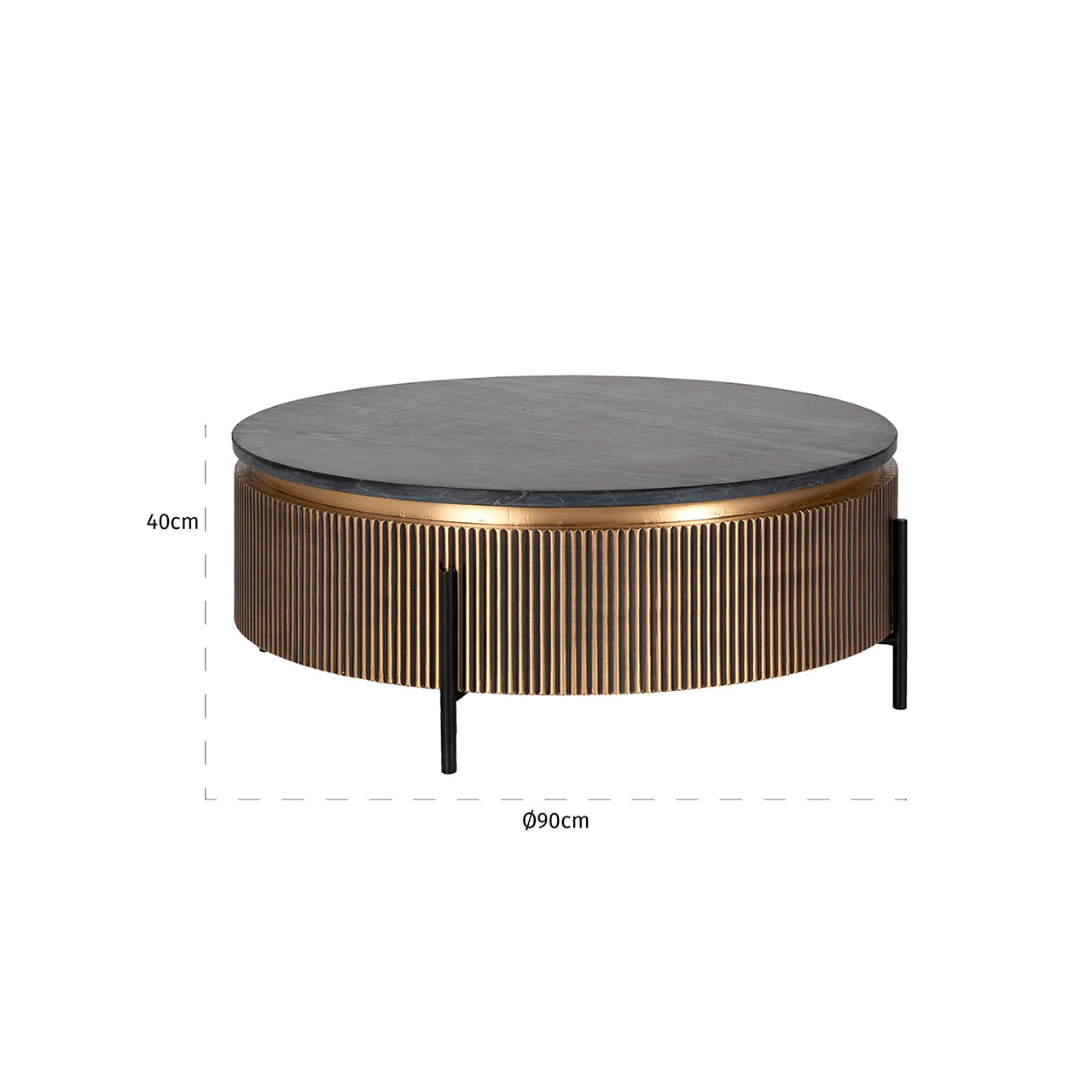 Mesa de centro Ironville 90Ø (Oro)
