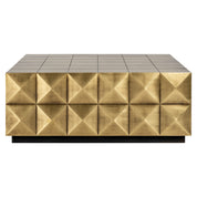Mesa de centro Collada incl. vidrio (oro cepillado)