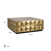 Mesa de centro Collada incl. vidrio (oro cepillado)