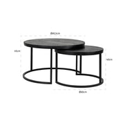 Mesa de centro Catana juego de 2 (negro)
