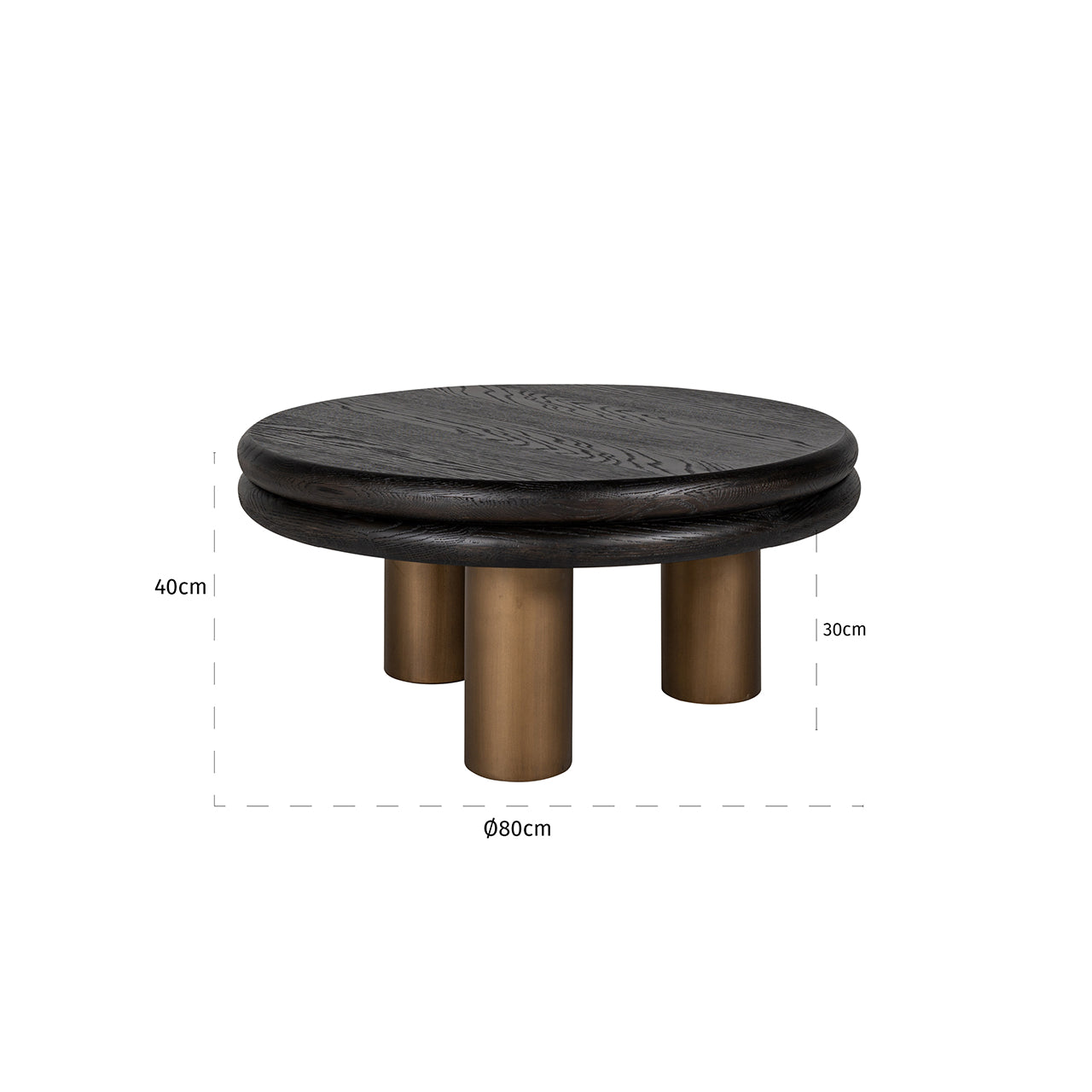 Mesa de centro Macaron (Negro rústico)