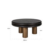 Mesa de centro Macaron (Negro rústico)