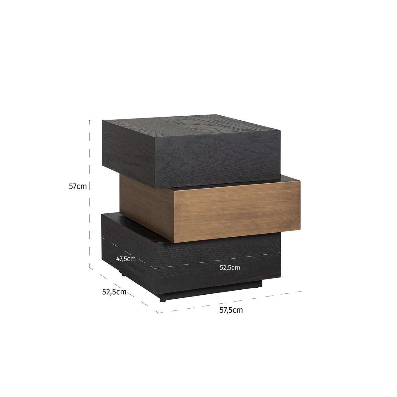 Mesa auxiliar Cambon en capas (Café oscuro)