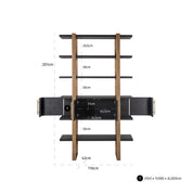 Display cabinet Cambon 4-doors 4-shelves (Dark coffee)