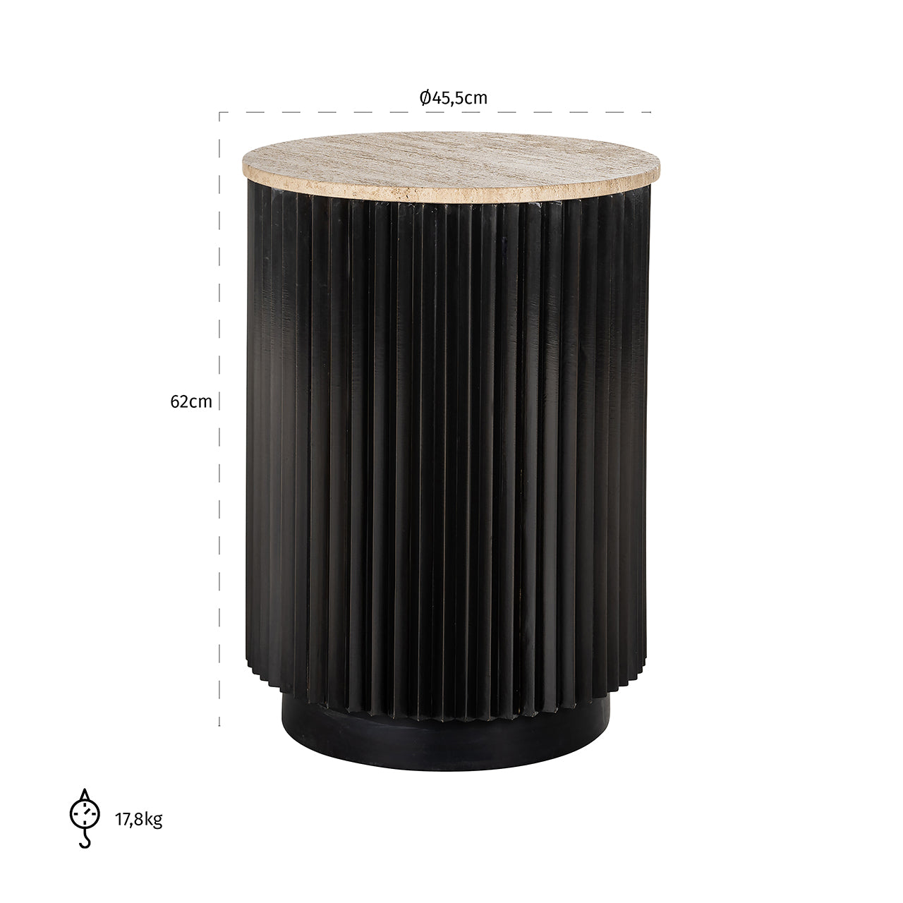 Mesa auxiliar Hampton 45Ø (Marrón oscuro)
