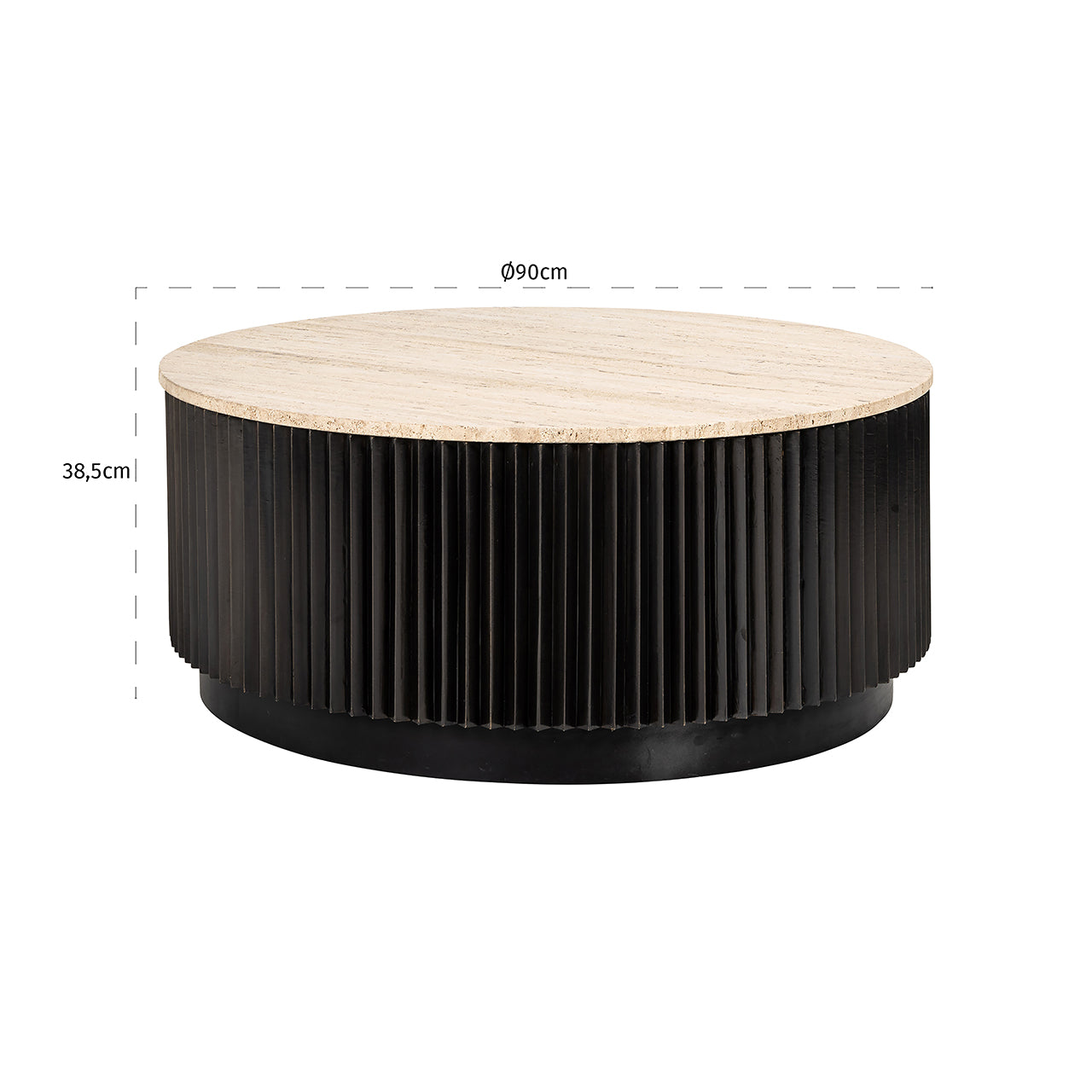 Mesa de centro Hampton 90Ø (Marrón oscuro)