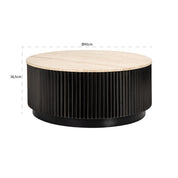 Mesa de centro Hampton 90Ø (Marrón oscuro)