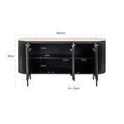 Sideboard Hampton 3-doors (Dark brown)