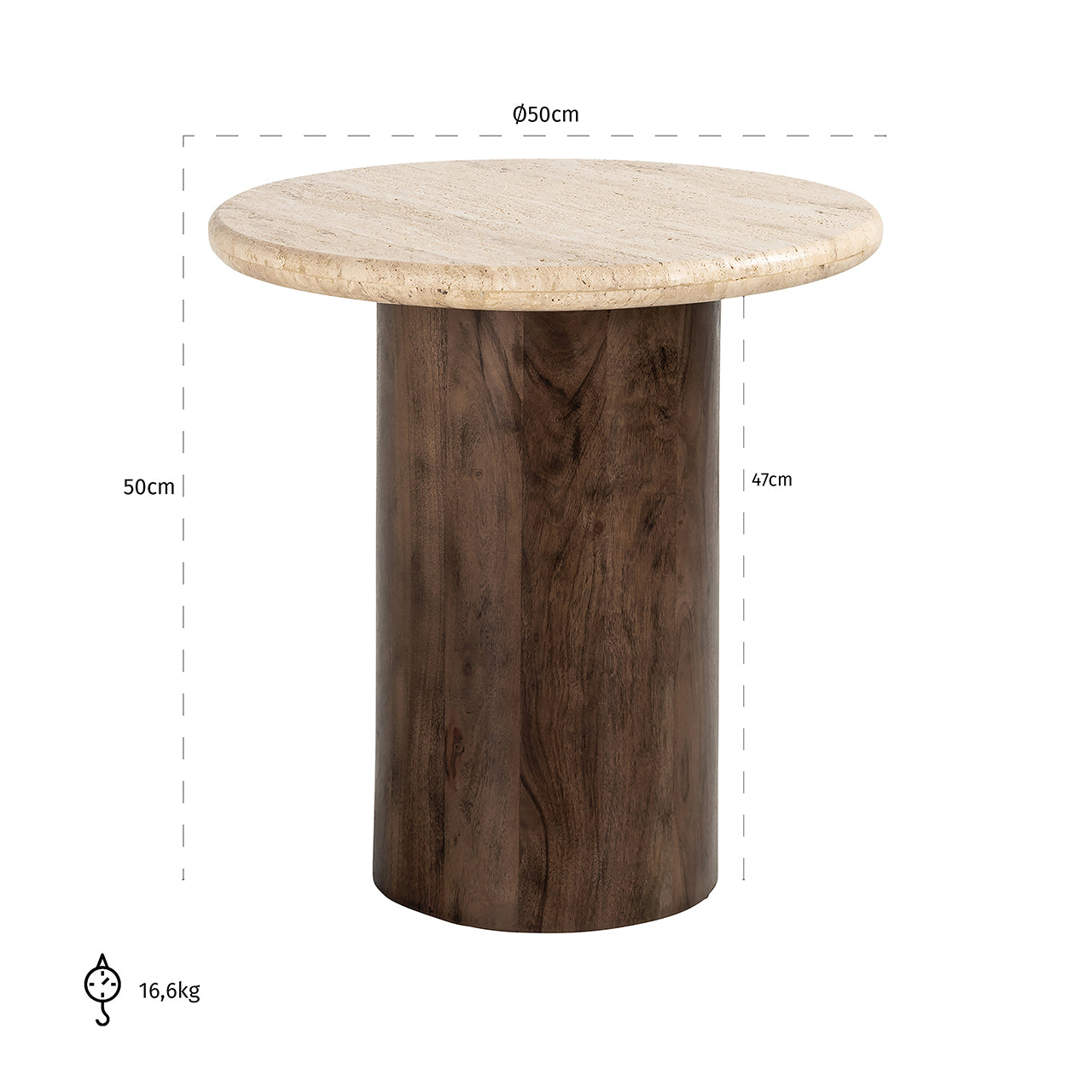 Mesa auxiliar Douglas 50Ø (Marrón)