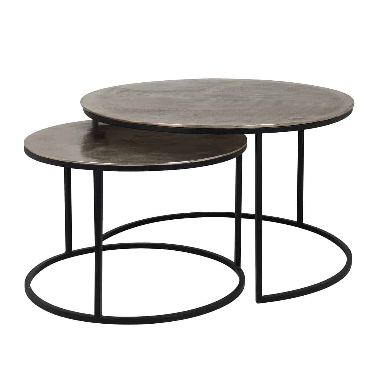 Mesa de centro Asher juego de 2 (oro champán)