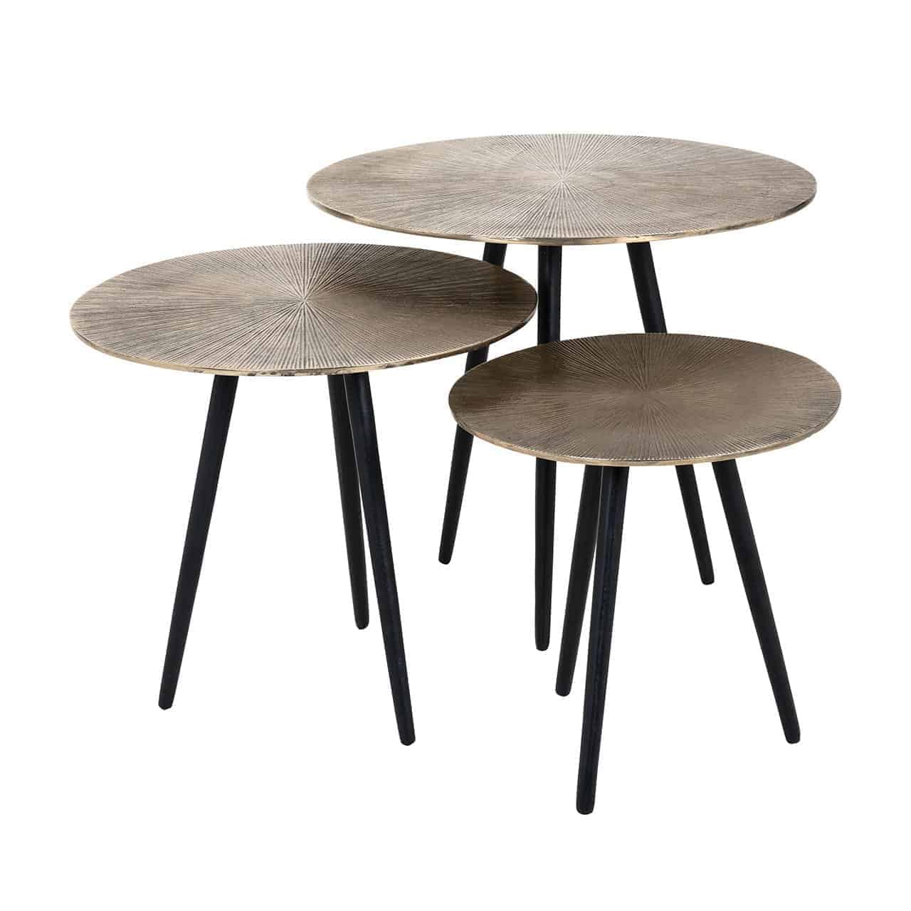Mesa de centro Vittorio juego de 3 (oro champán)