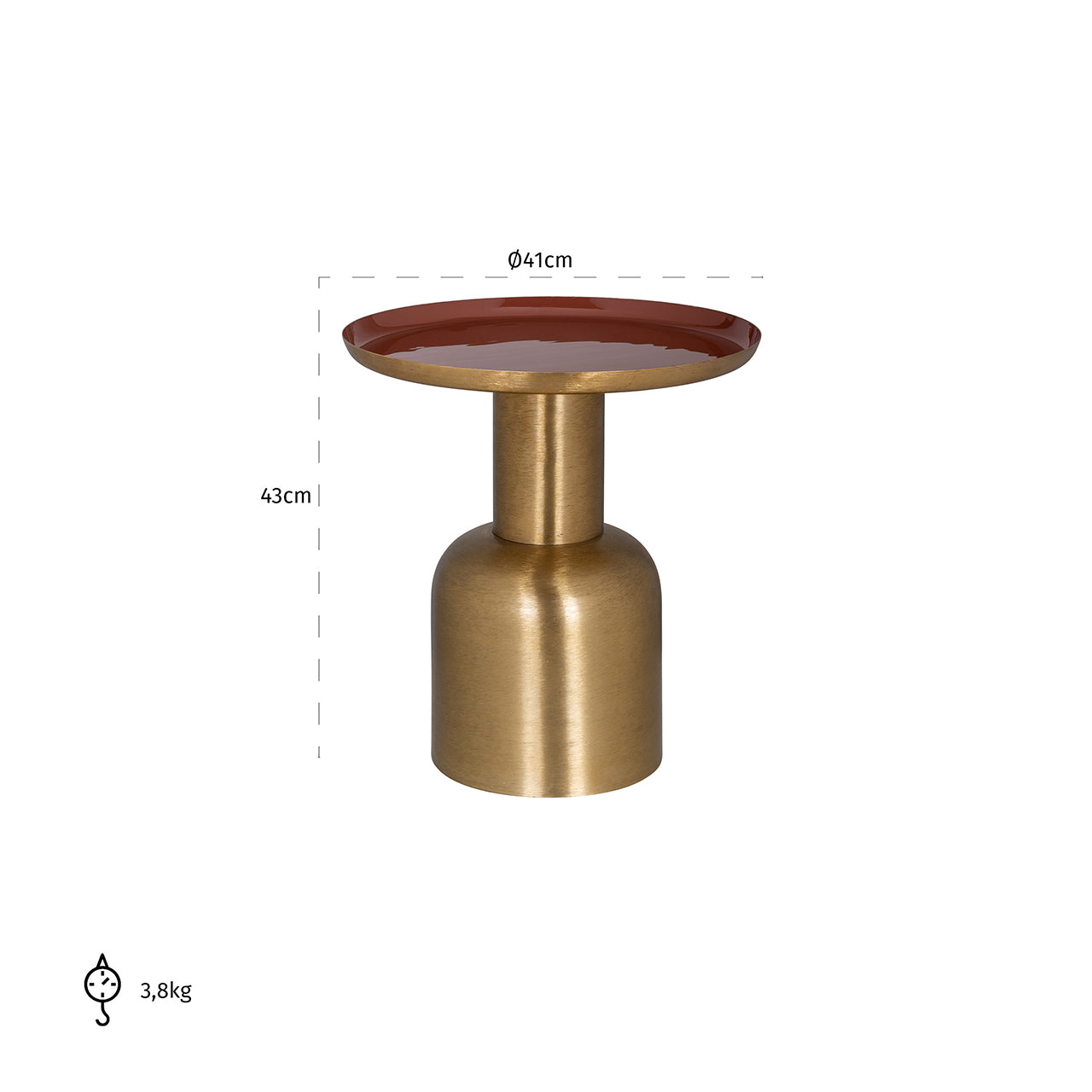 Bijzettafel Inaya 41Ø (Oro cepillado)