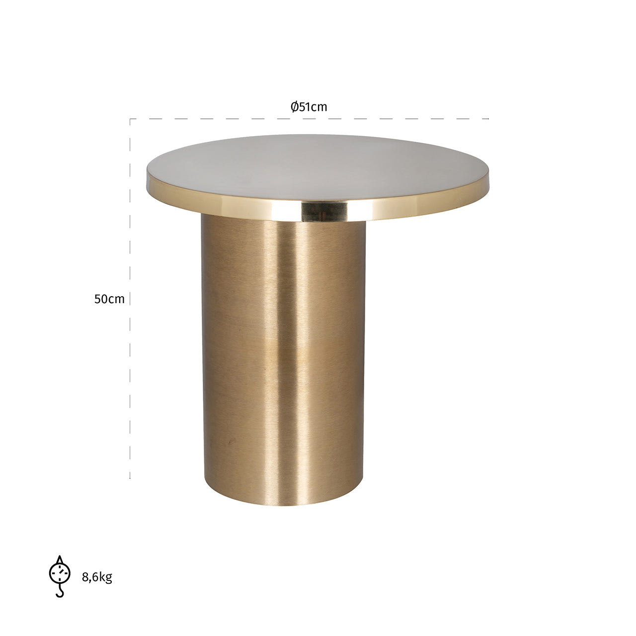 Mesa auxiliar Naya (oro cepillado)