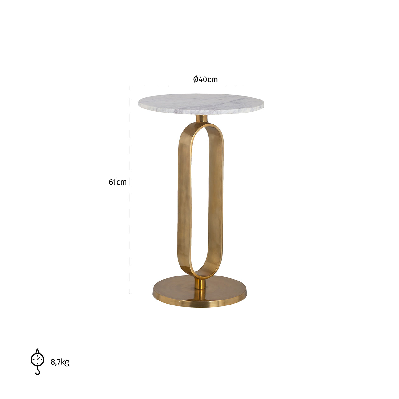 Mesa auxiliar Celine (oro cepillado)