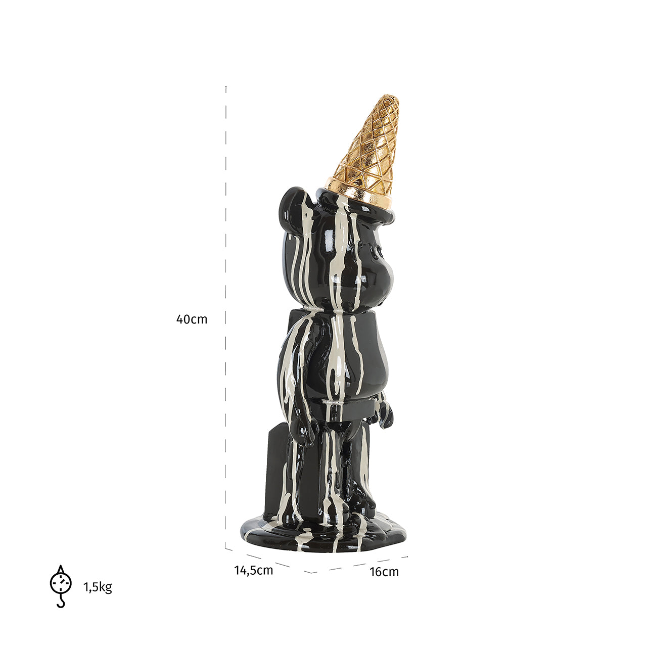 Decorative object Icebear black (Black)