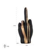 Decorative object hand digitus (Black/gold)