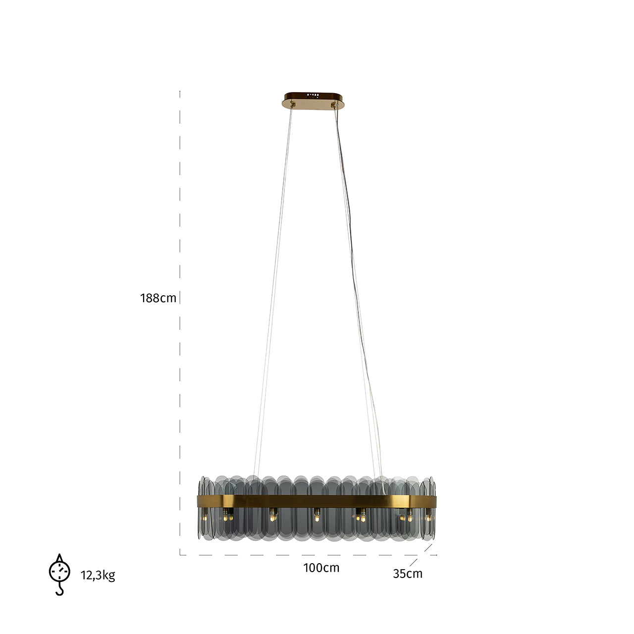 Chandelier Julio (Brushed Gold)